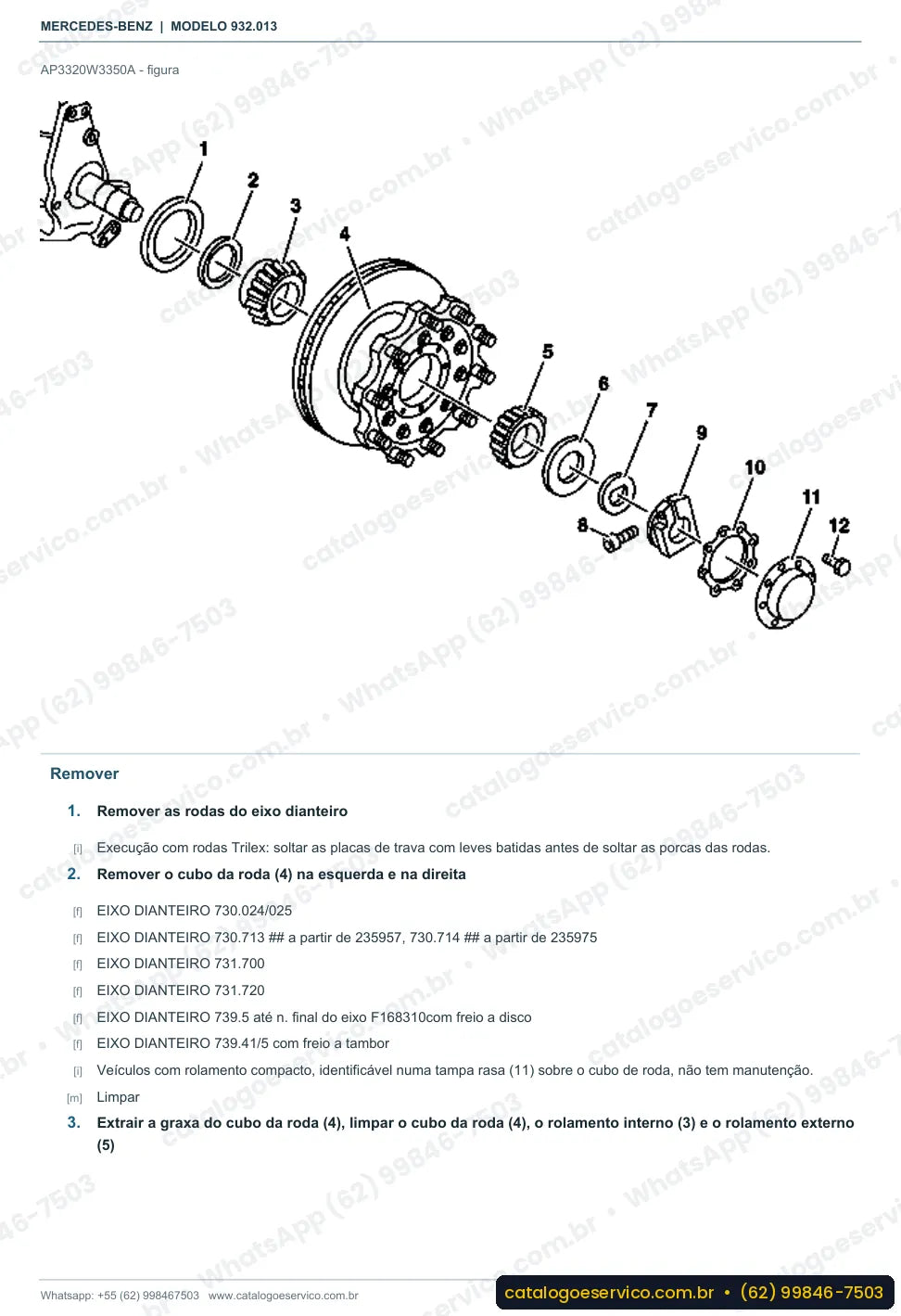 Página de procedimento do manual de oficina Mercedes-Benz Actros 2040 K