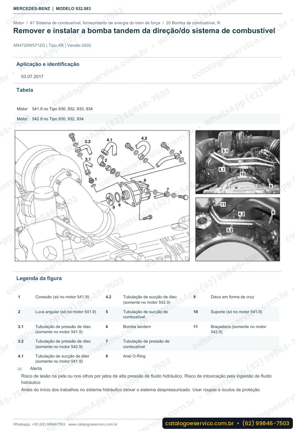 Página de procedimento do manual de oficina Mercedes-Benz Actros 2043 AK
