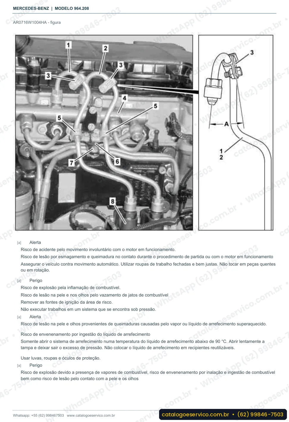 Página de procedimento do manual de oficina Mercedes-Benz Actros 2051 AK