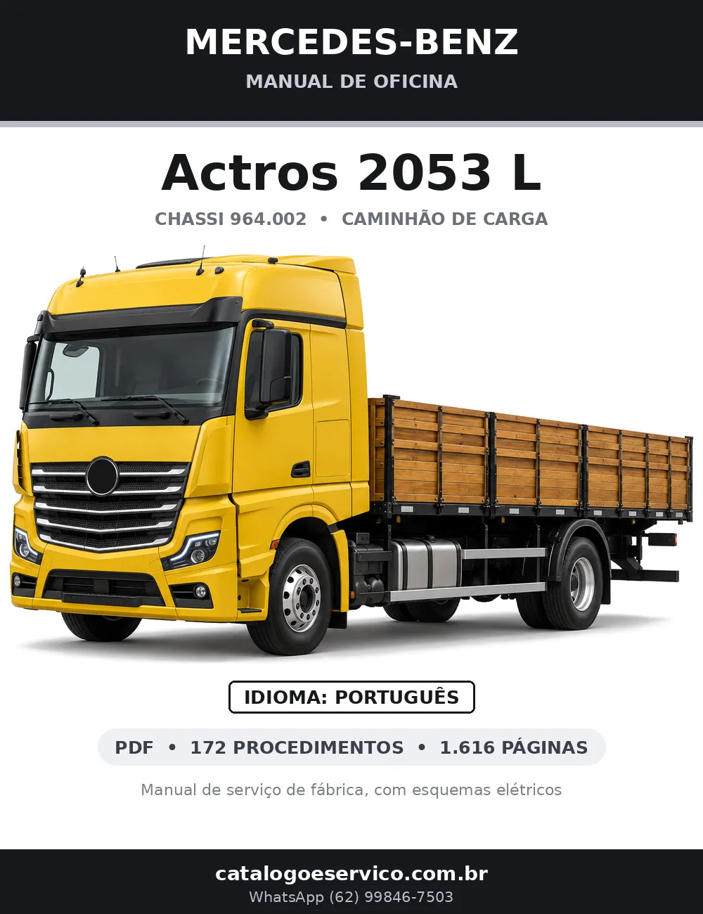 Capa do manual de oficina Mercedes-Benz Actros 2053 L