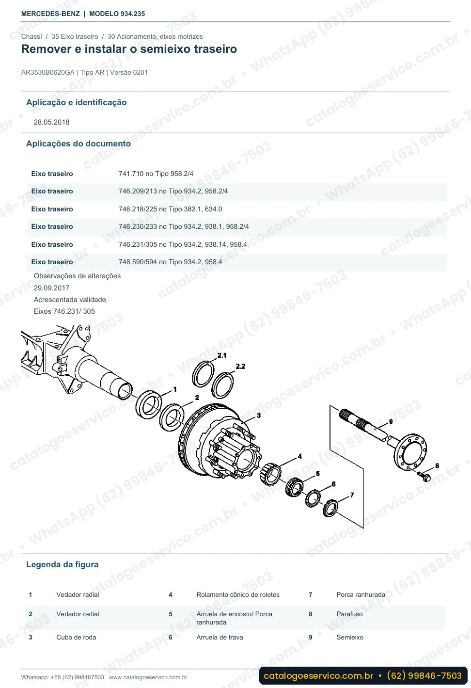 Página de procedimento do manual de oficina Mercedes-Benz Actros 2432 LS