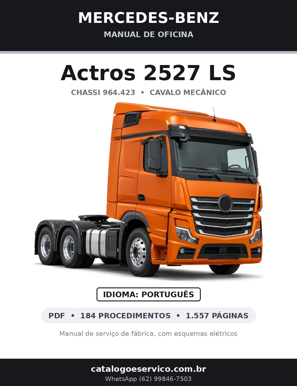 Capa do manual de oficina Mercedes-Benz Actros 2527 LS