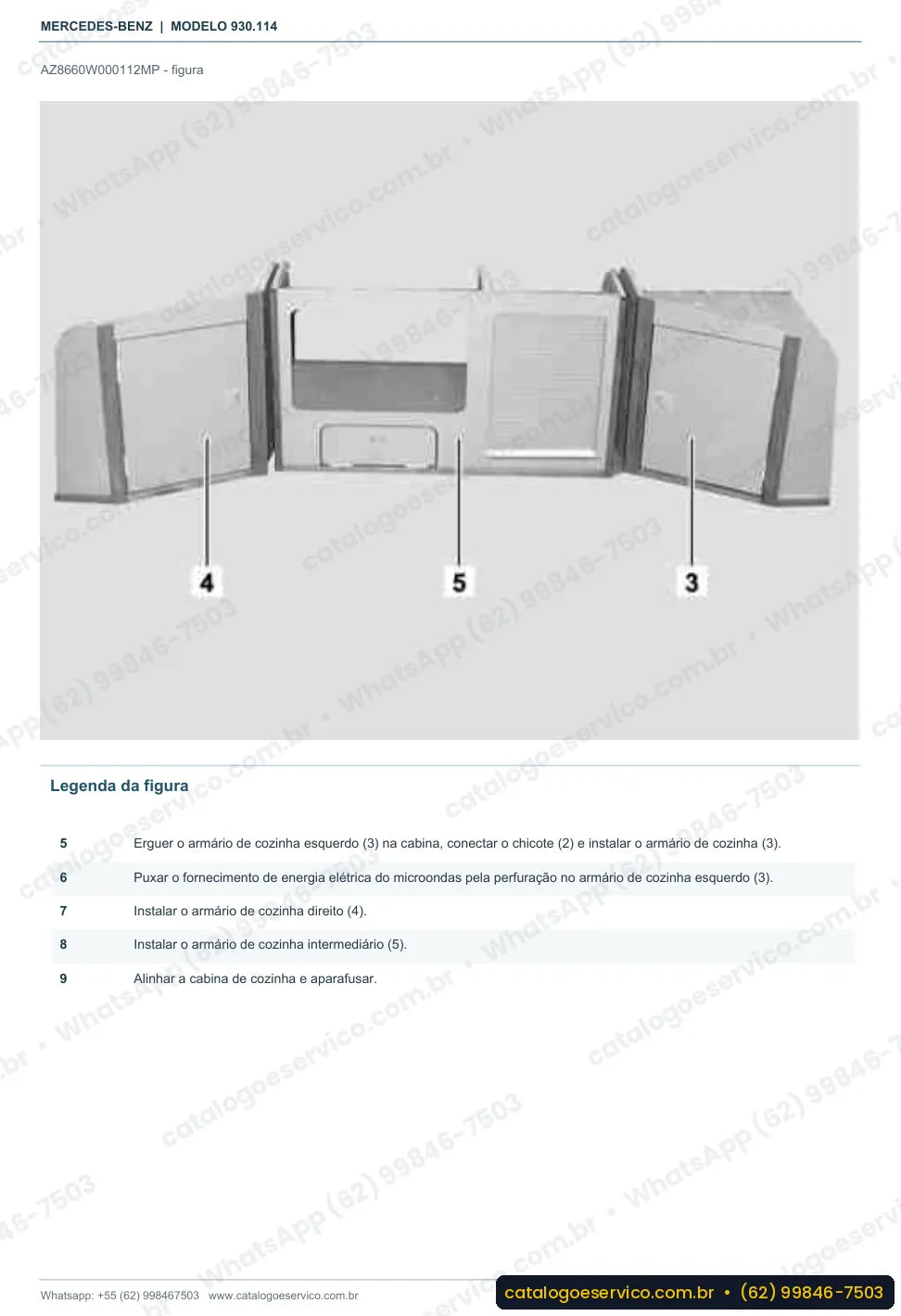 Página de procedimento do manual de oficina Mercedes-Benz Actros 2532