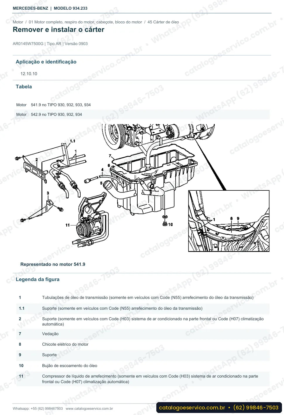 Página de procedimento do manual de oficina Mercedes-Benz Actros 2540 LS