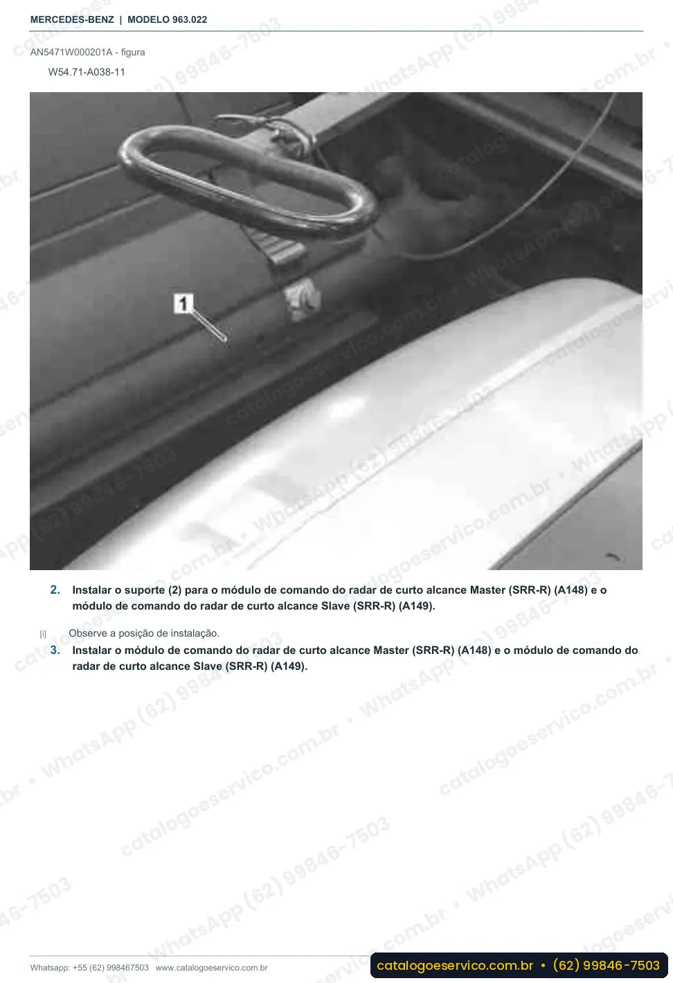 Página de procedimento do manual de oficina Mercedes-Benz Actros 2546 L
