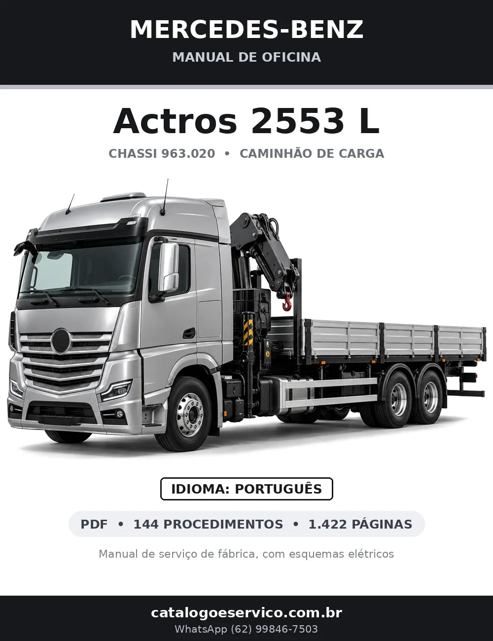 Capa do manual de oficina Mercedes-Benz Actros 2553 L