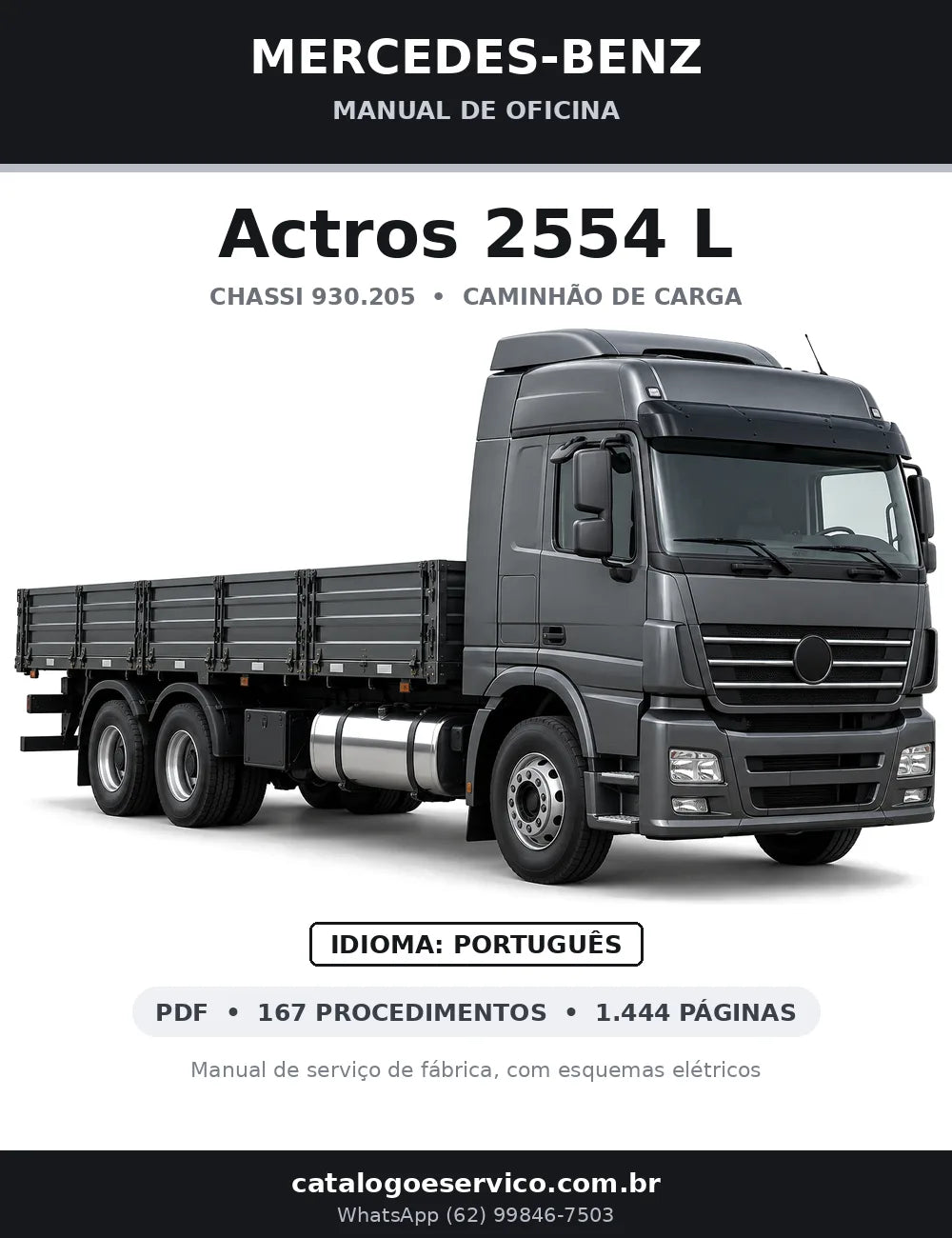 Capa do manual de oficina Mercedes-Benz Actros 2554 L