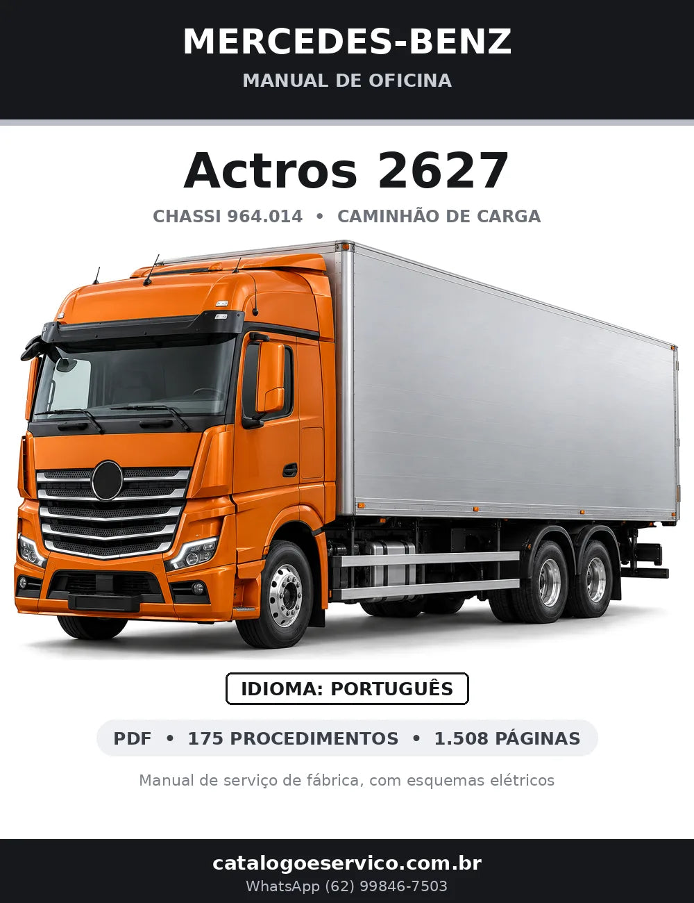 Capa do manual de oficina Mercedes-Benz Actros 2627