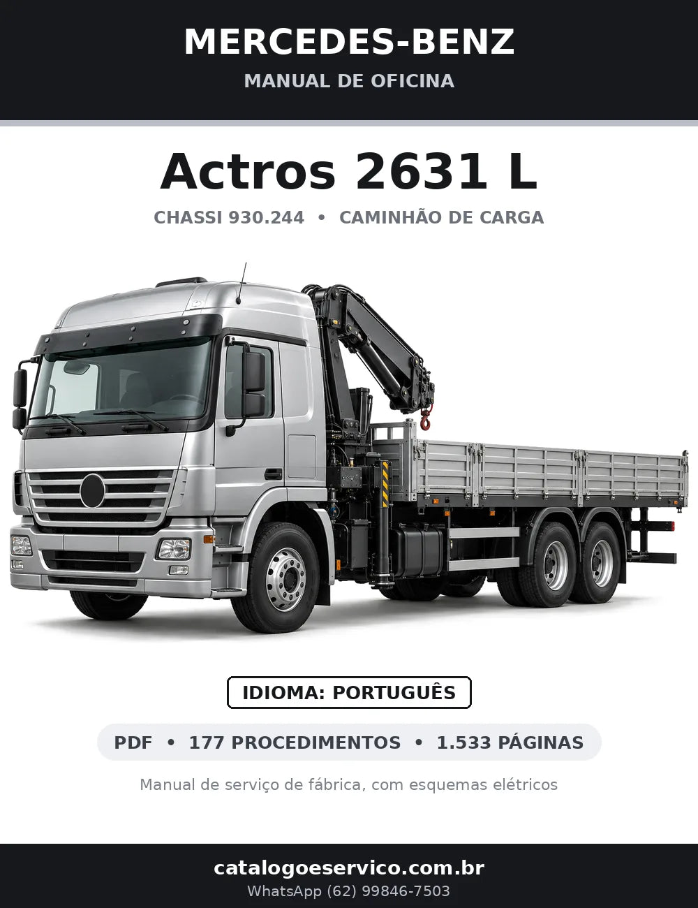 Capa do manual de oficina Mercedes-Benz Actros 2631 L