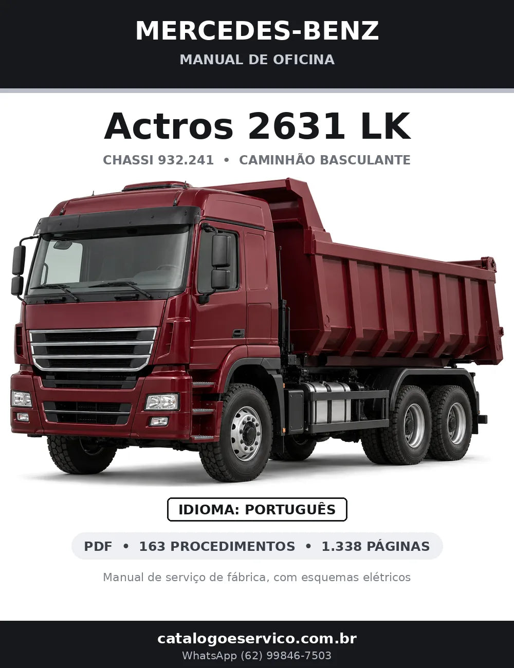 Capa do manual de oficina Mercedes-Benz Actros 2631 LK