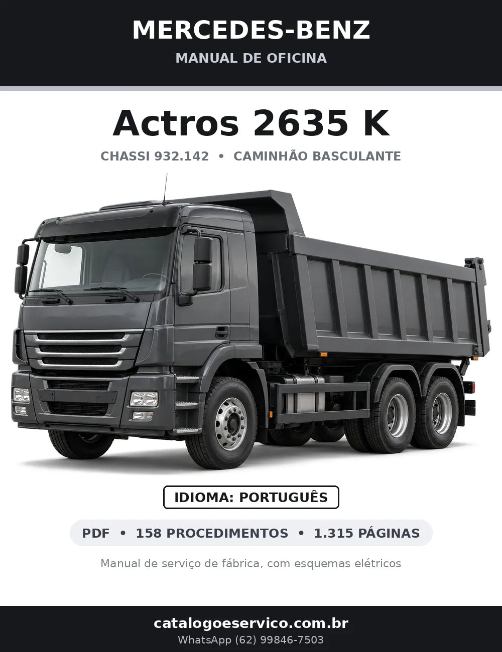 Capa do manual de oficina Mercedes-Benz Actros 2635 K