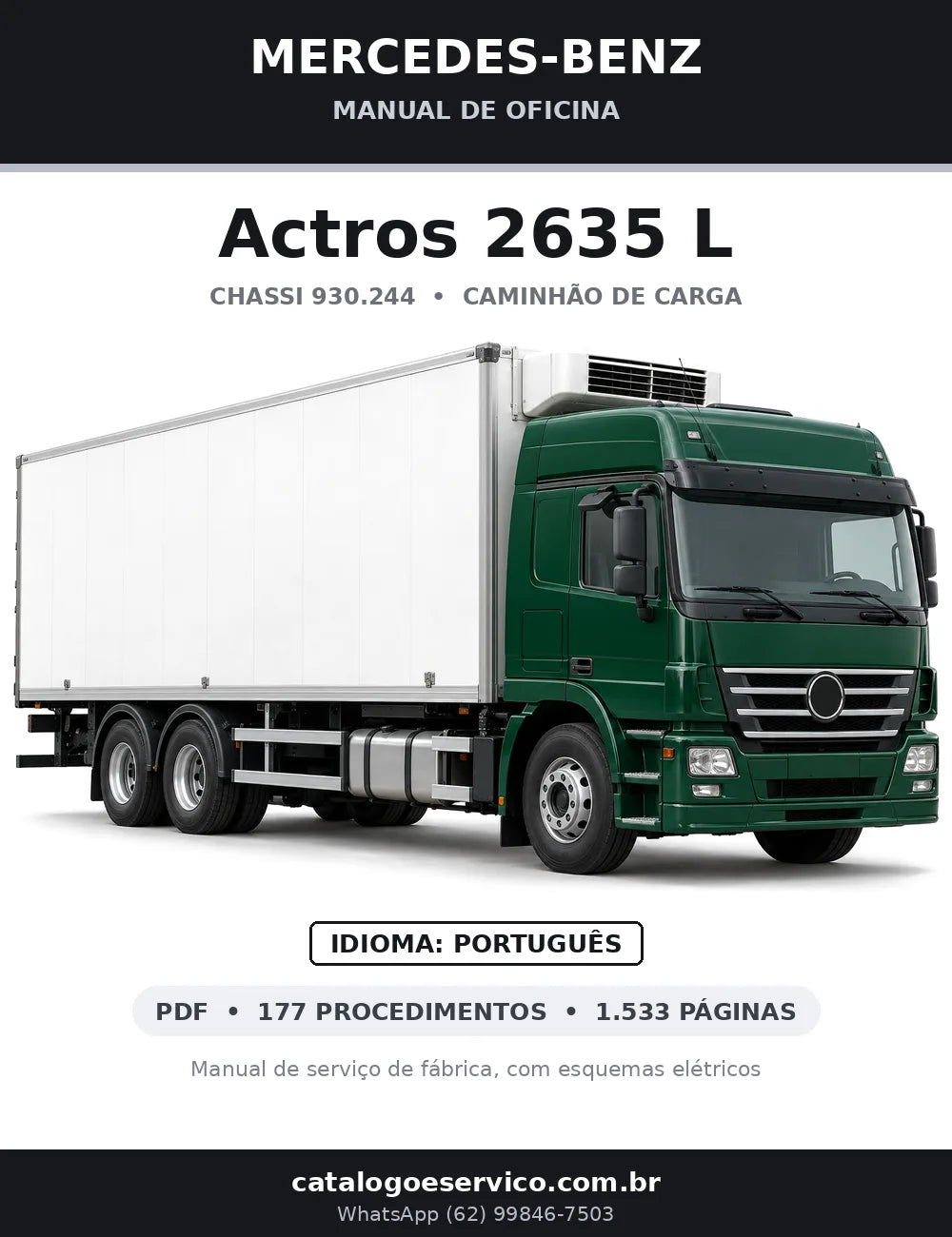 Capa do manual de oficina Mercedes-Benz Actros 2635 L