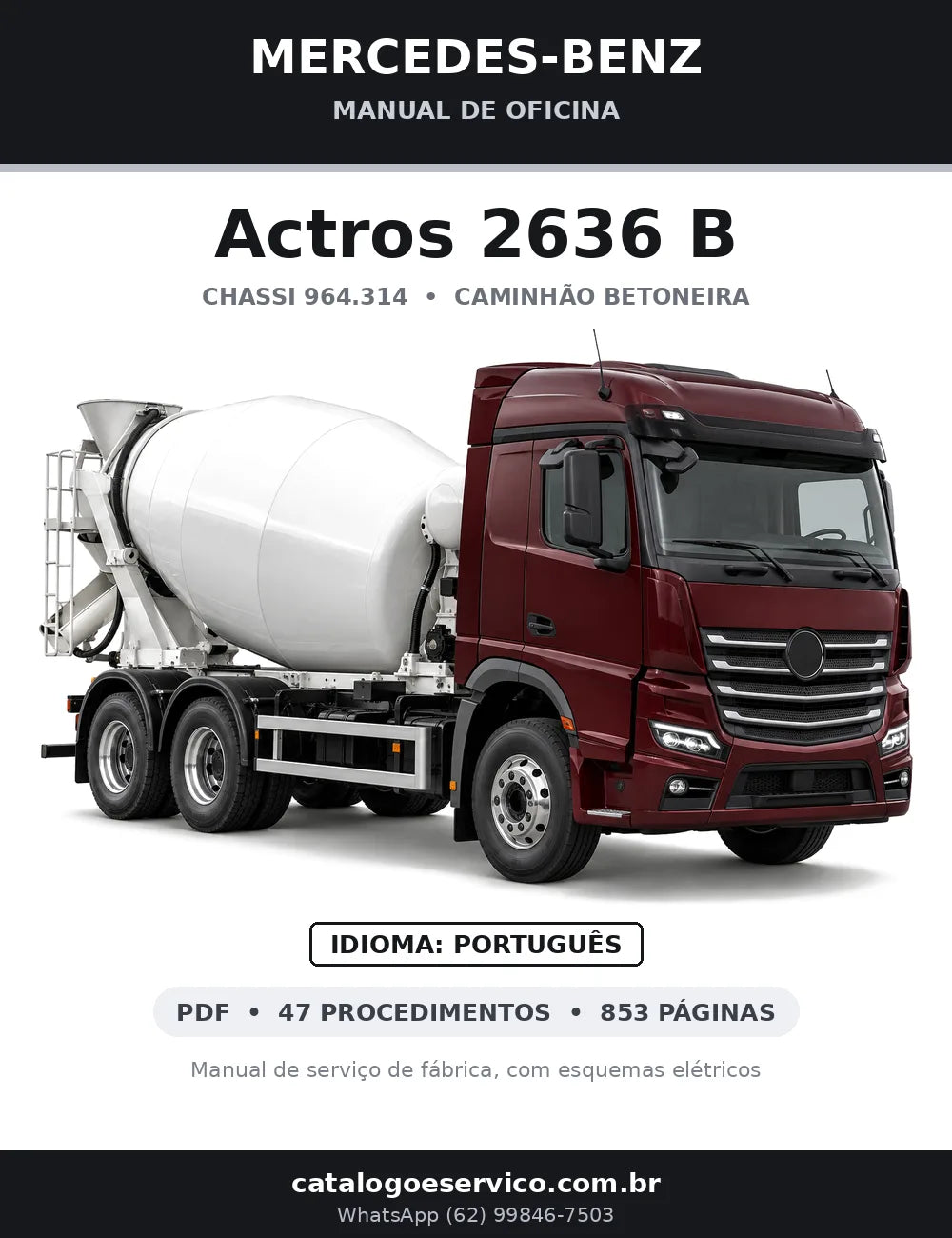 Capa do manual de oficina Mercedes-Benz Actros 2636 B