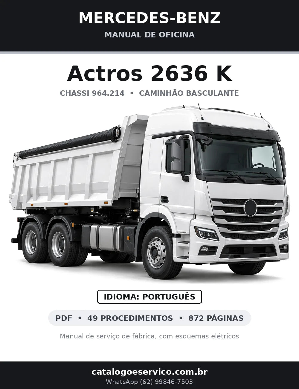 Capa do manual de oficina Mercedes-Benz Actros 2636 K