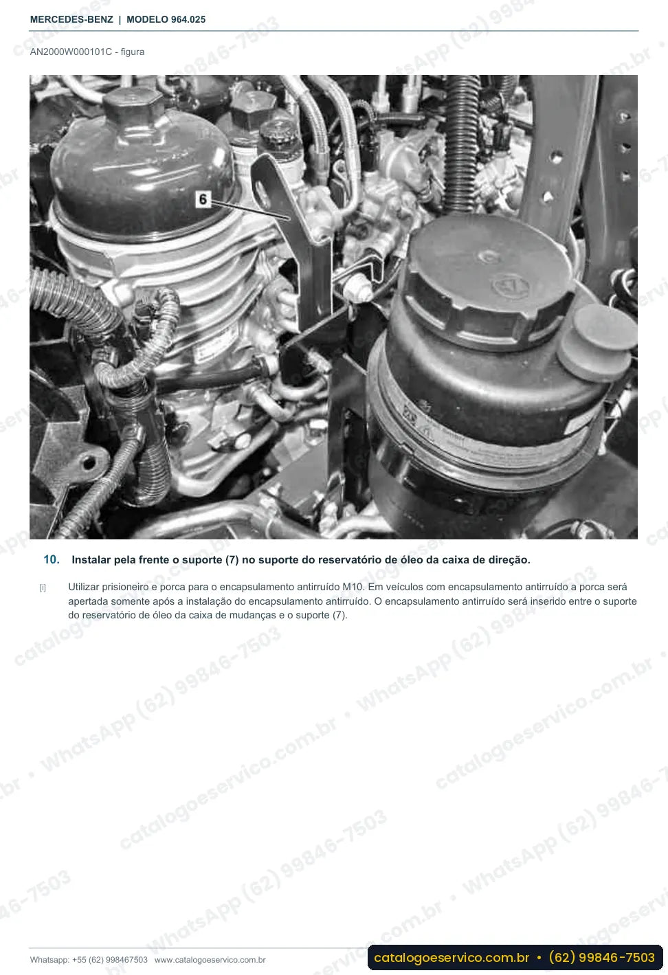 Página de procedimento do manual de oficina Mercedes-Benz Actros 2636 L