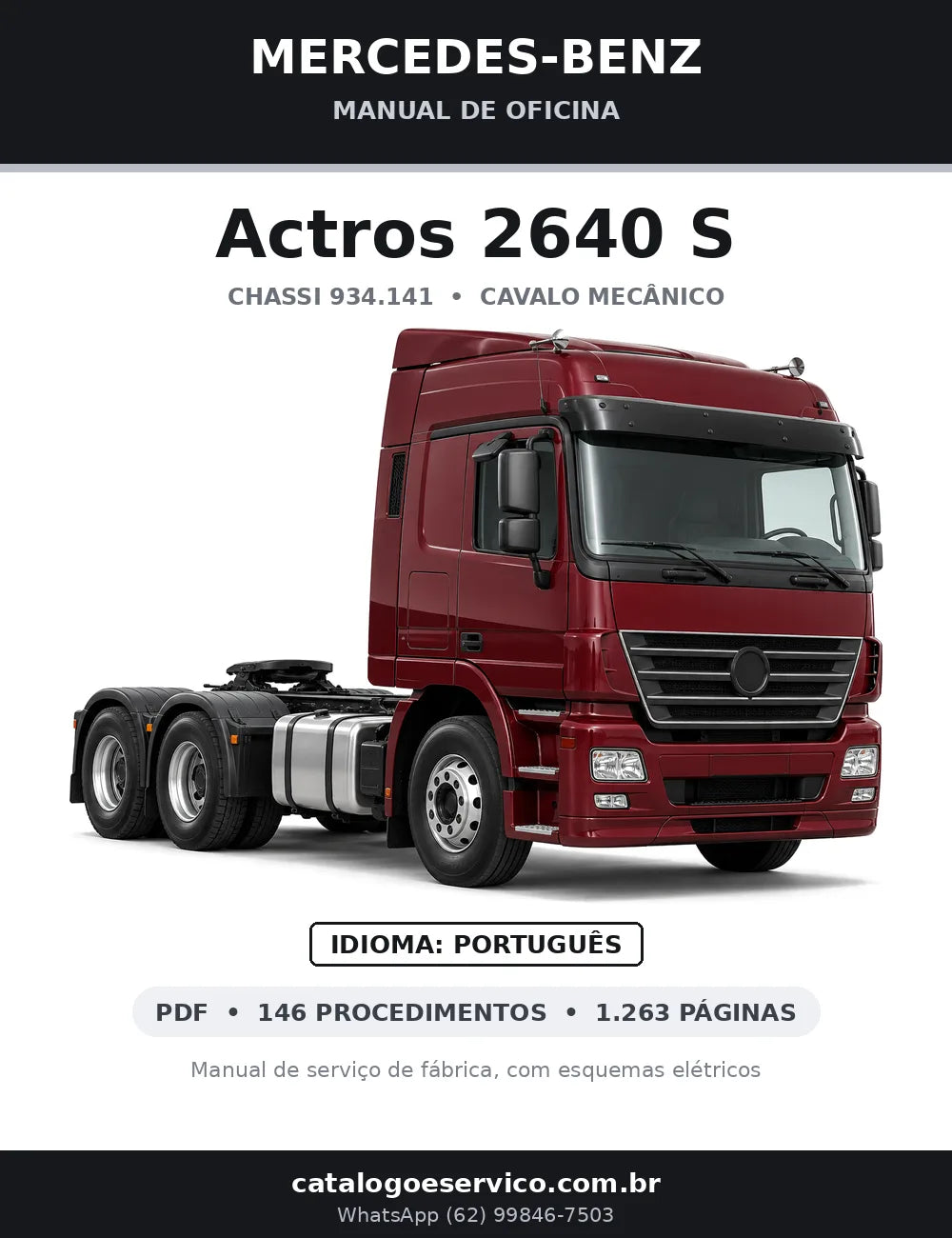 Capa do manual de oficina Mercedes-Benz Actros 2640 S