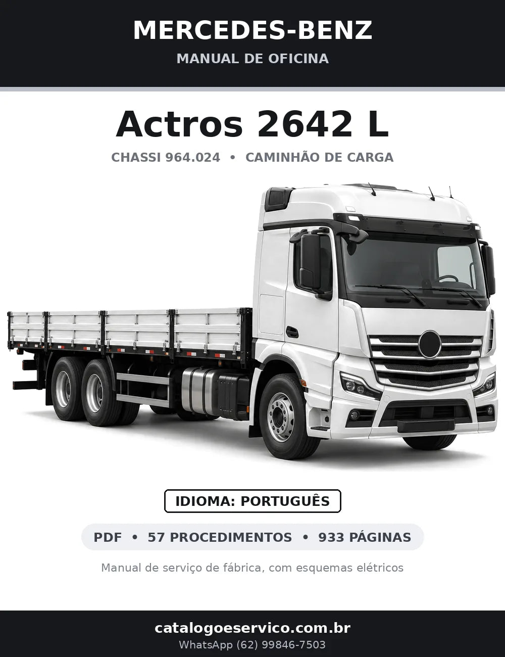 Capa do manual de oficina Mercedes-Benz Actros 2642 L
