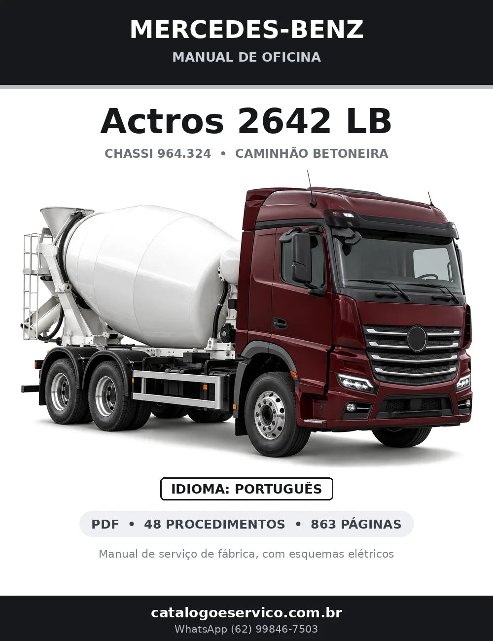 Capa do manual de oficina Mercedes-Benz Actros 2642 LB