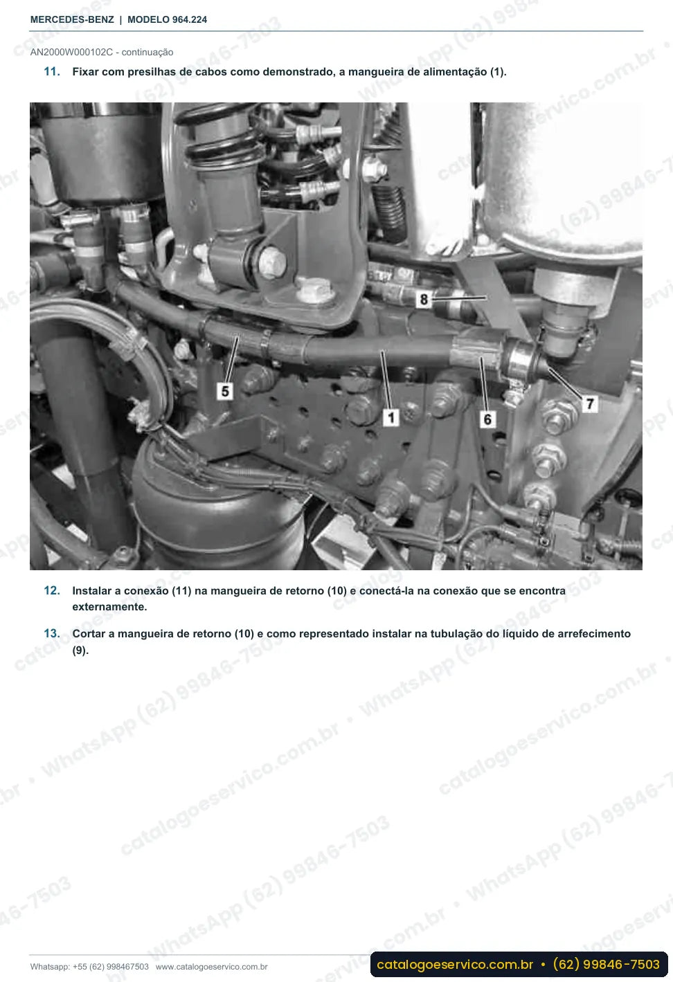 Página de procedimento do manual de oficina Mercedes-Benz Actros 2642 LK