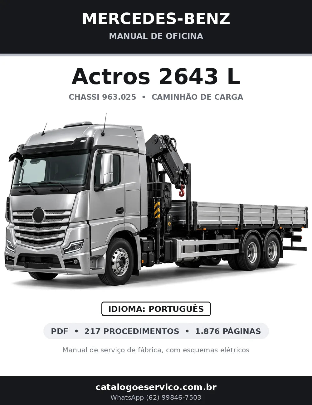 Capa do manual de oficina Mercedes-Benz Actros 2643 L