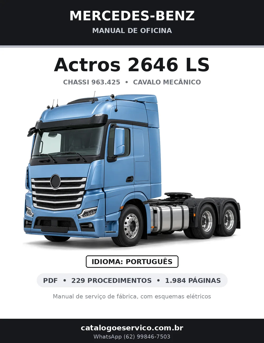 Capa do manual de oficina Mercedes-Benz Actros 2646 LS