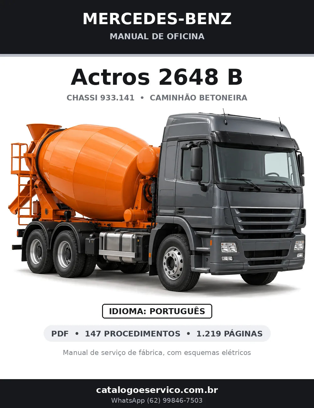 Capa do manual de oficina Mercedes-Benz Actros 2648 B