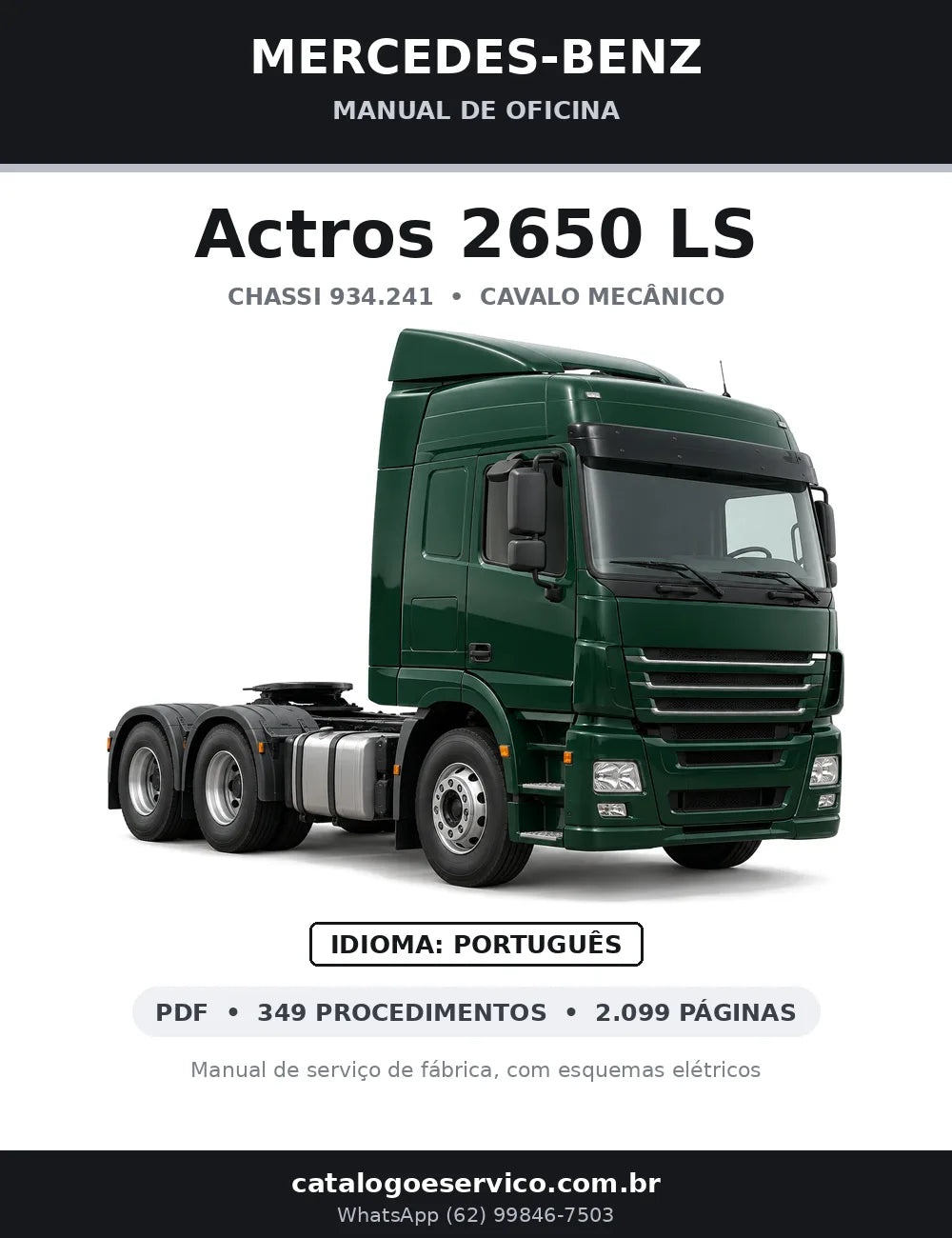 Capa do manual de oficina Mercedes-Benz Actros 2650 LS