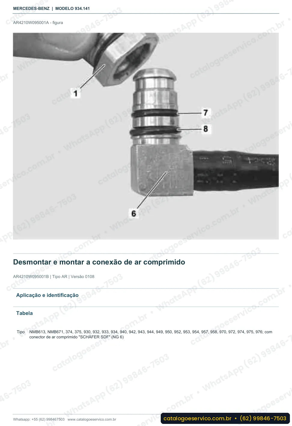 Página de procedimento do manual de oficina Mercedes-Benz Actros 2650 S