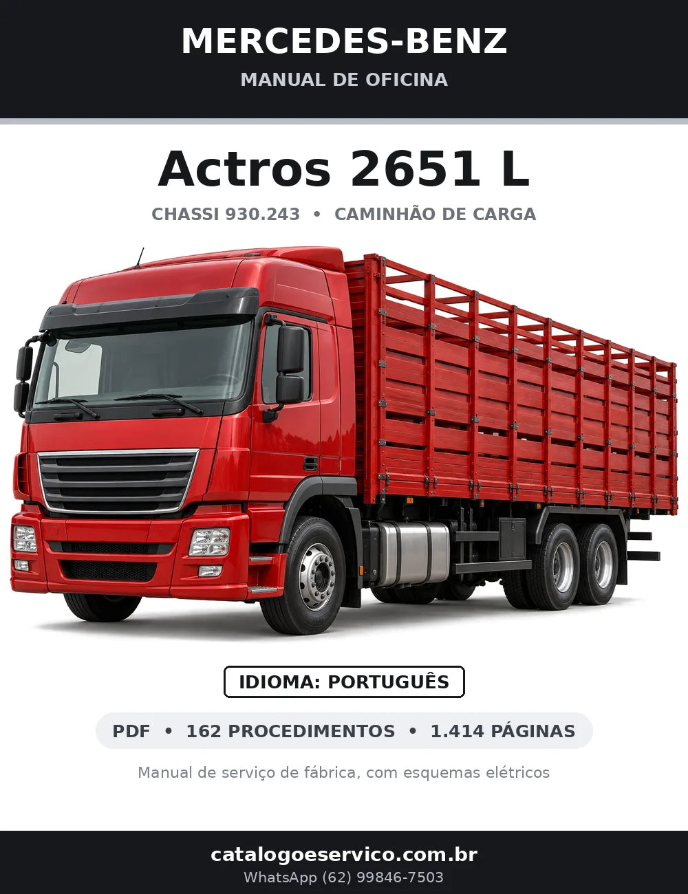 Capa do manual de oficina Mercedes-Benz Actros 2651 L