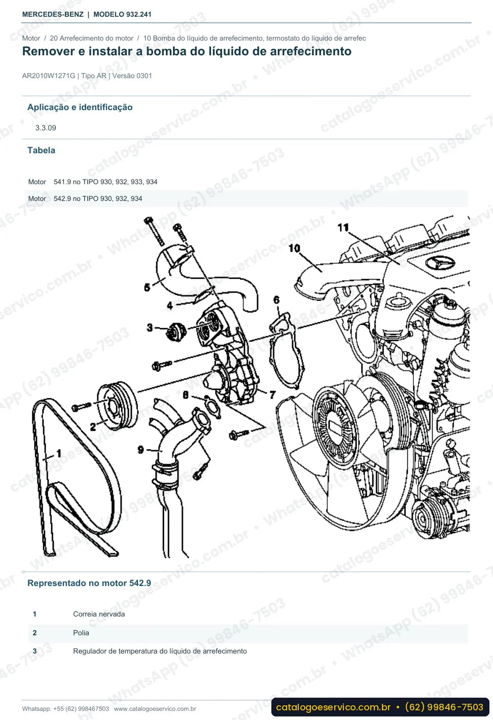 Página de procedimento do manual de oficina Mercedes-Benz Actros 2651 LK