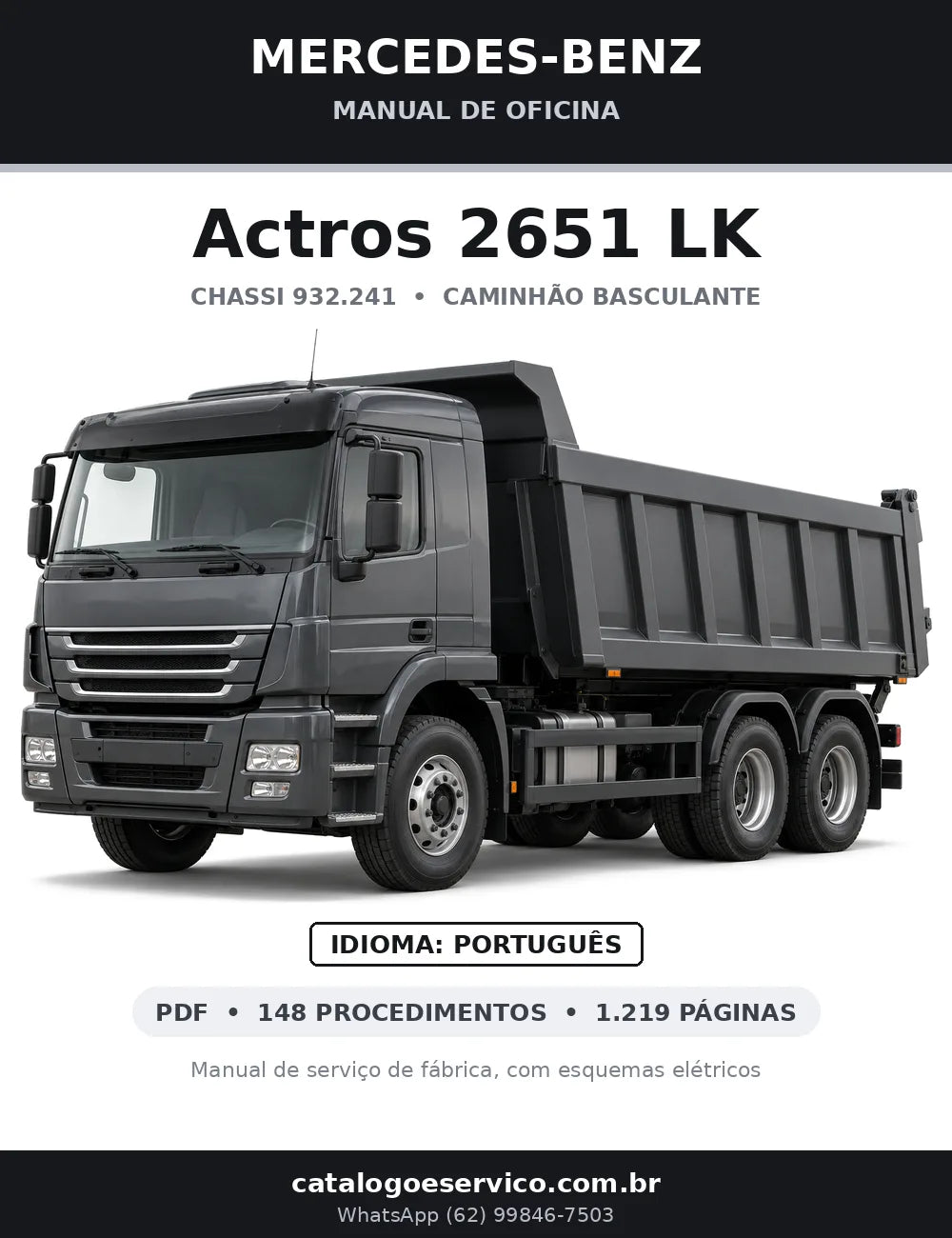 Capa do manual de oficina Mercedes-Benz Actros 2651 LK