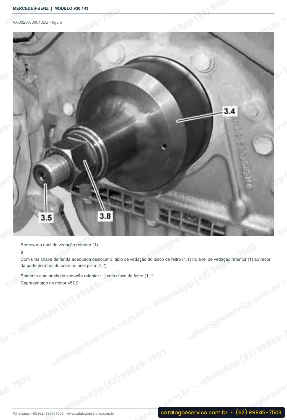 Página de procedimento do manual de oficina Mercedes-Benz Actros 2651