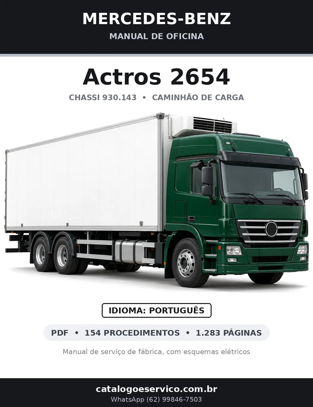 Capa do manual de oficina Mercedes-Benz Actros 2654