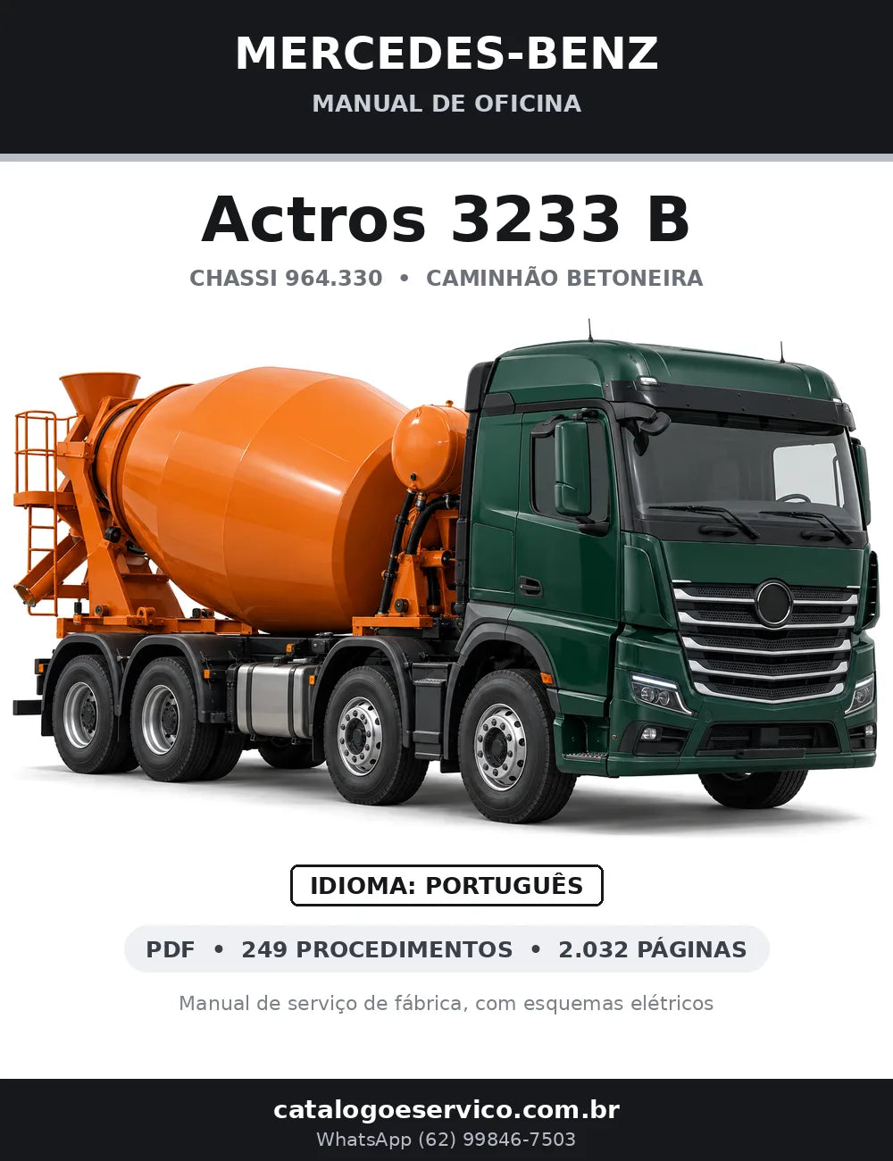 Capa do manual de oficina Mercedes-Benz Actros 3233 B