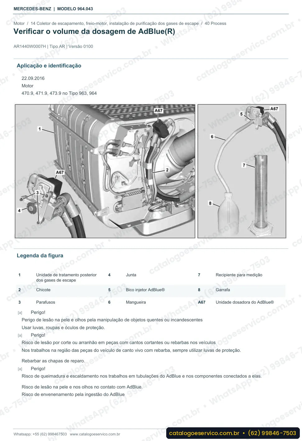 Página de procedimento do manual de oficina Mercedes-Benz Actros 3233 C