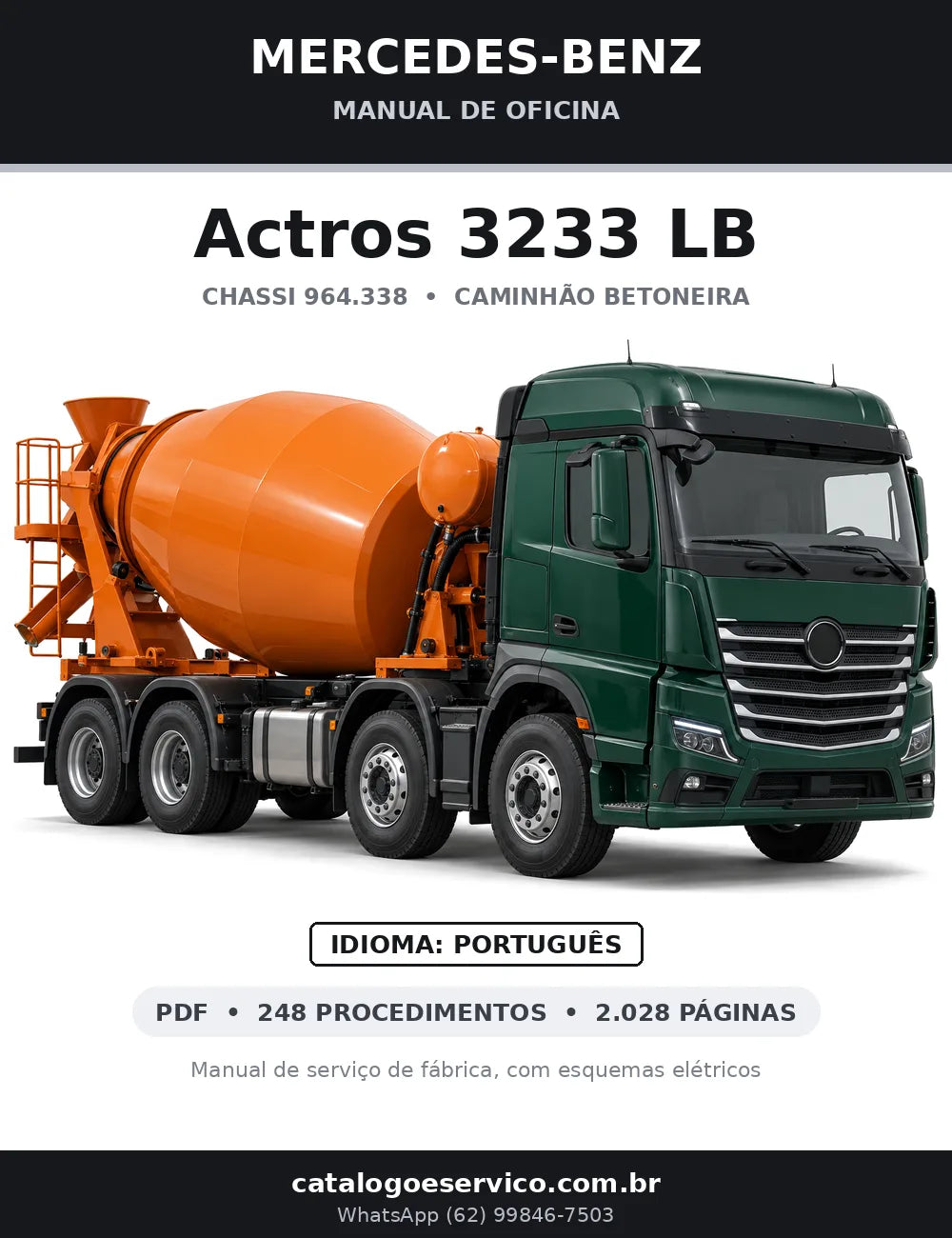 Capa do manual de oficina Mercedes-Benz Actros 3233 LB