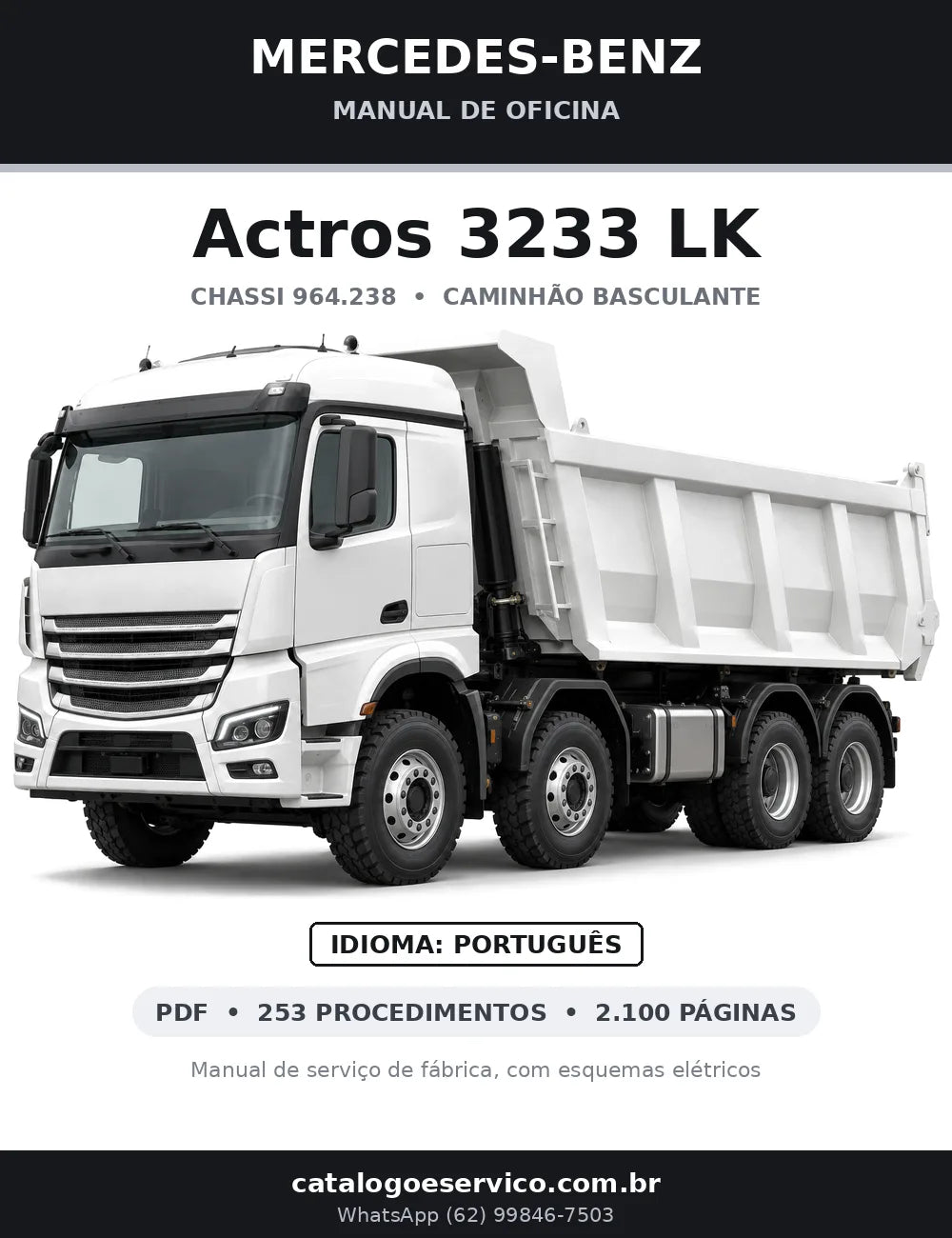 Capa do manual de oficina Mercedes-Benz Actros 3233 LK