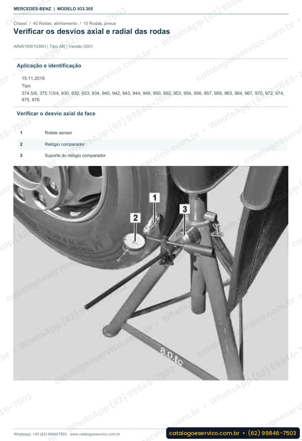 Página de procedimento do manual de oficina Mercedes-Benz Actros 3235 B