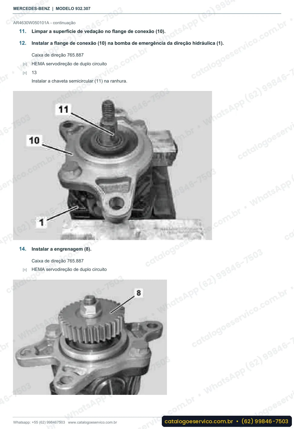 Página de procedimento do manual de oficina Mercedes-Benz Actros 3235 K