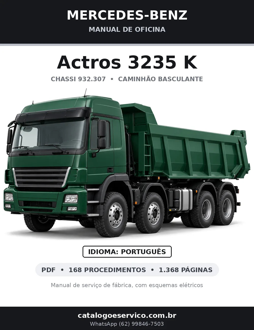 Capa do manual de oficina Mercedes-Benz Actros 3235 K