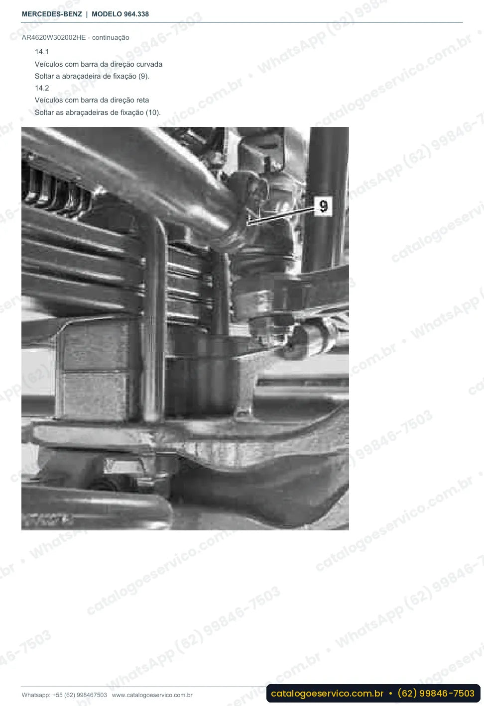Página de procedimento do manual de oficina Mercedes-Benz Actros 3235 LB