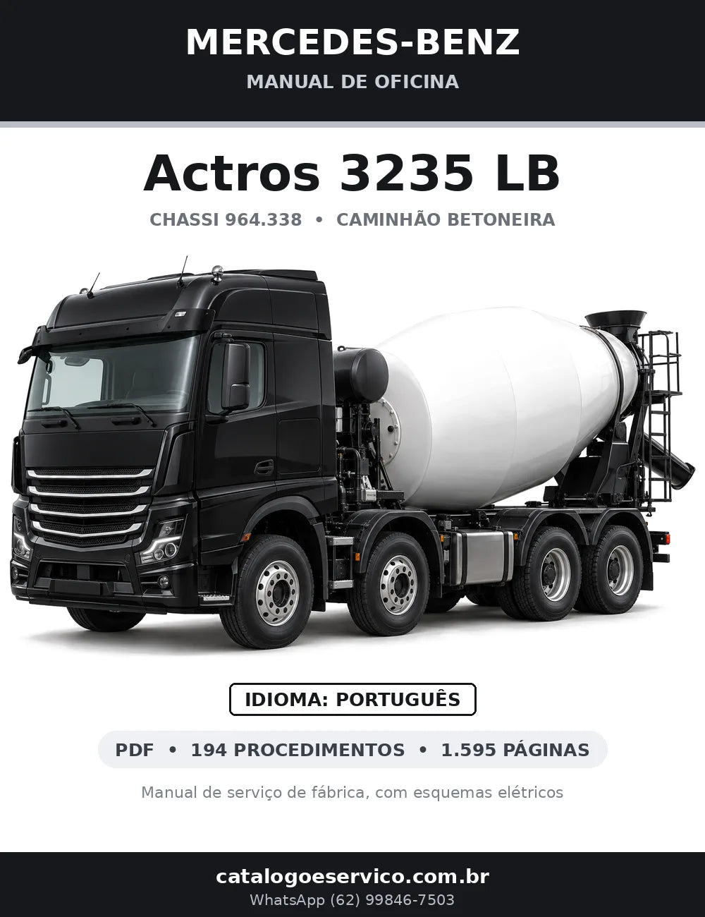 Capa do manual de oficina Mercedes-Benz Actros 3235 LB