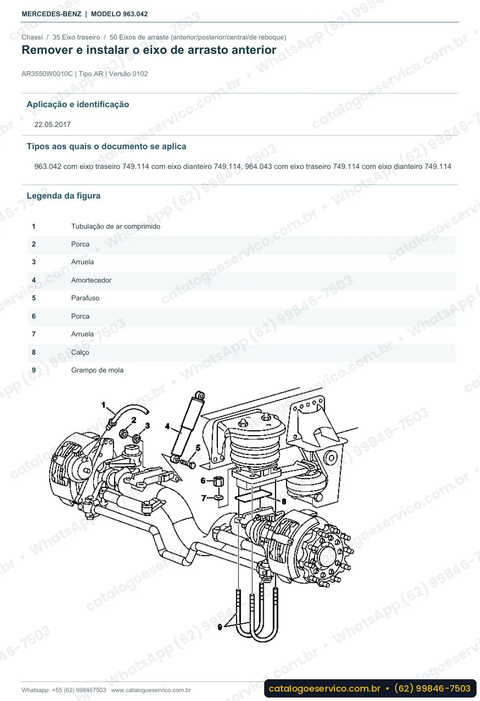 Página de procedimento do manual de oficina Mercedes-Benz Actros 3240 CL