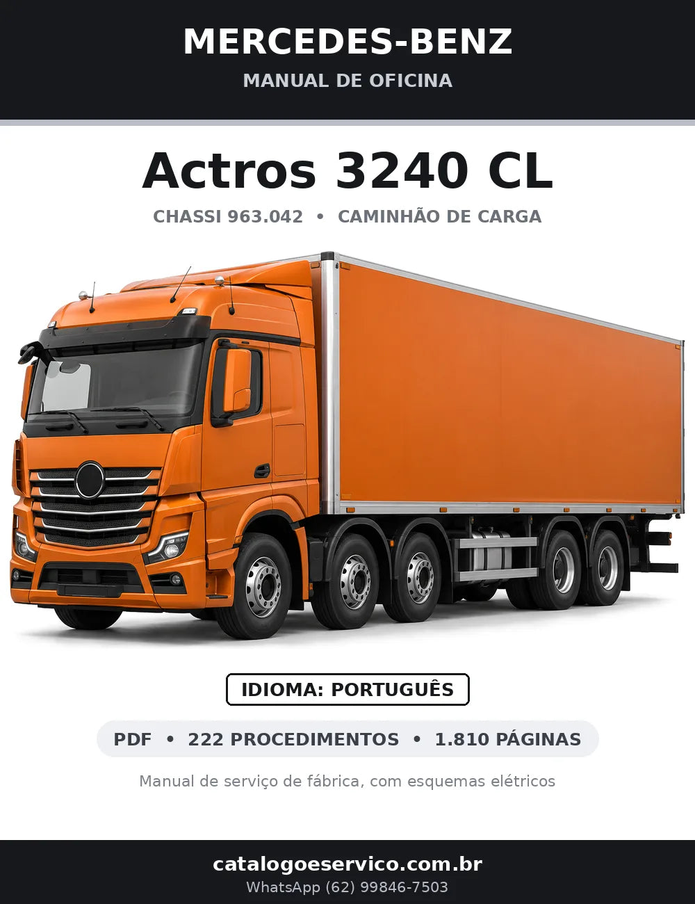 Capa do manual de oficina Mercedes-Benz Actros 3240 CL