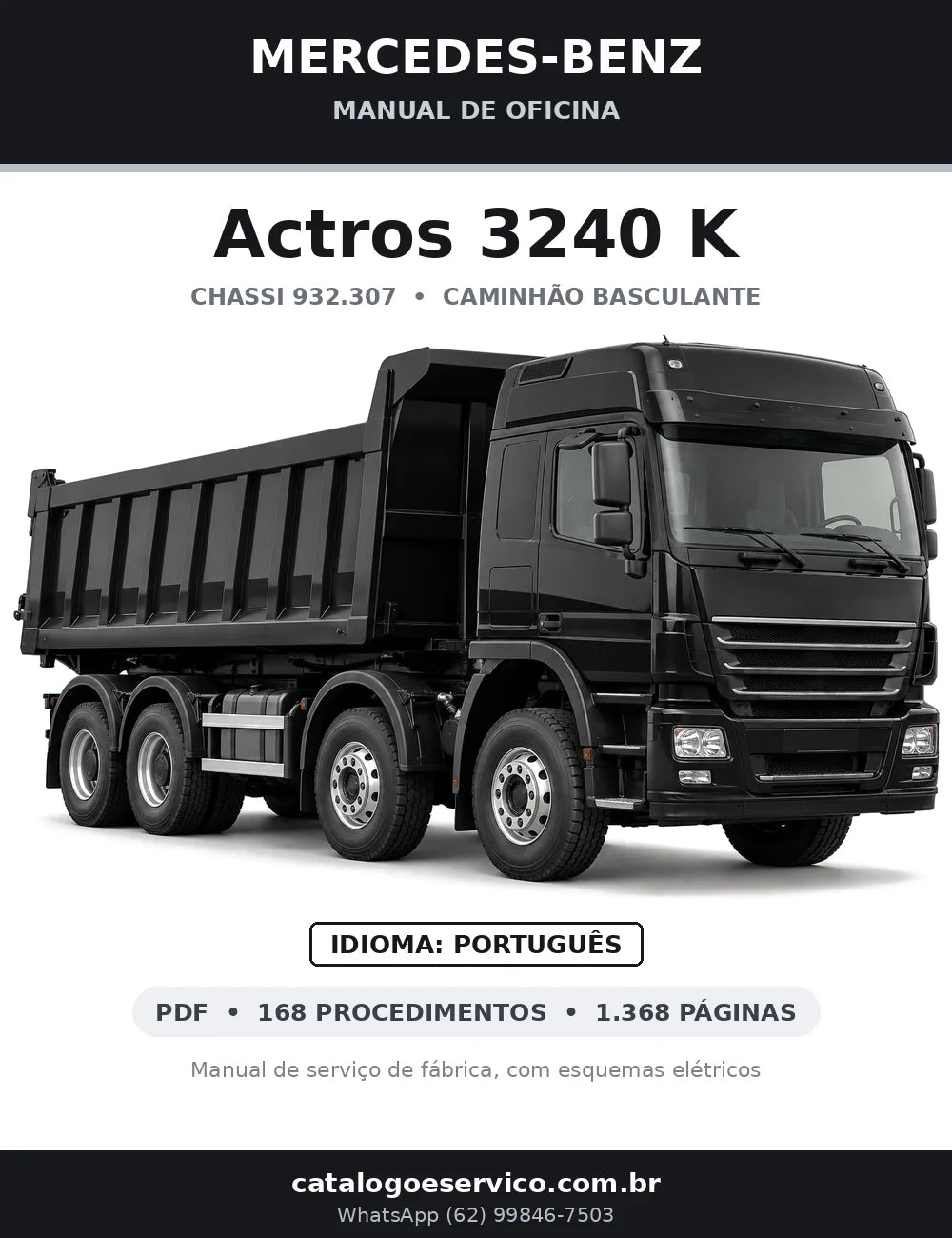 Capa do manual de oficina Mercedes-Benz Actros 3240 K