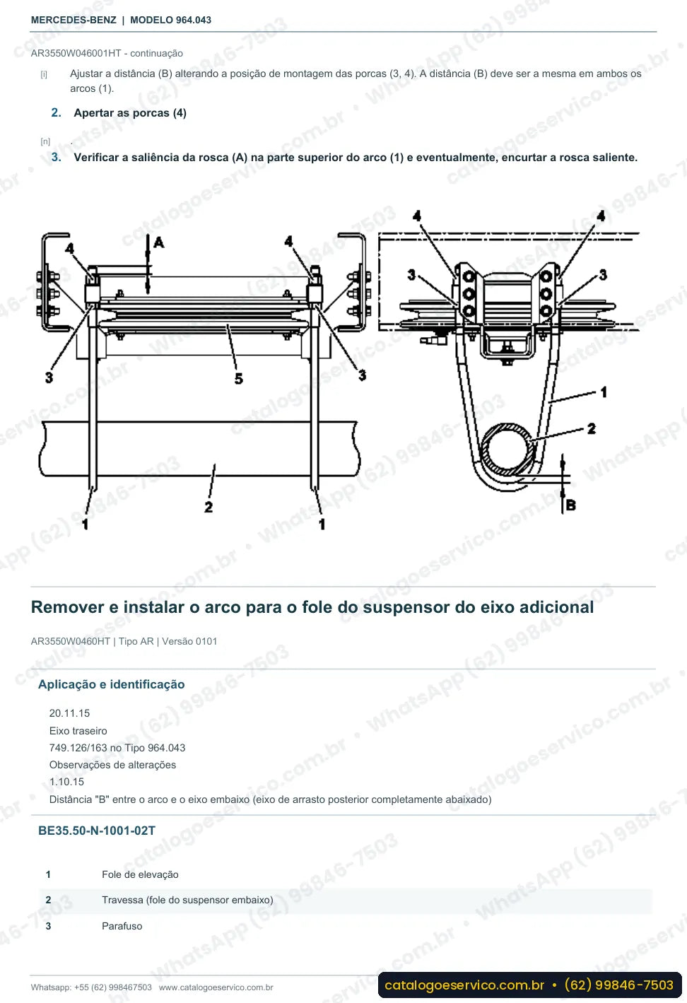 Página de procedimento do manual de oficina Mercedes-Benz Actros 3242 C