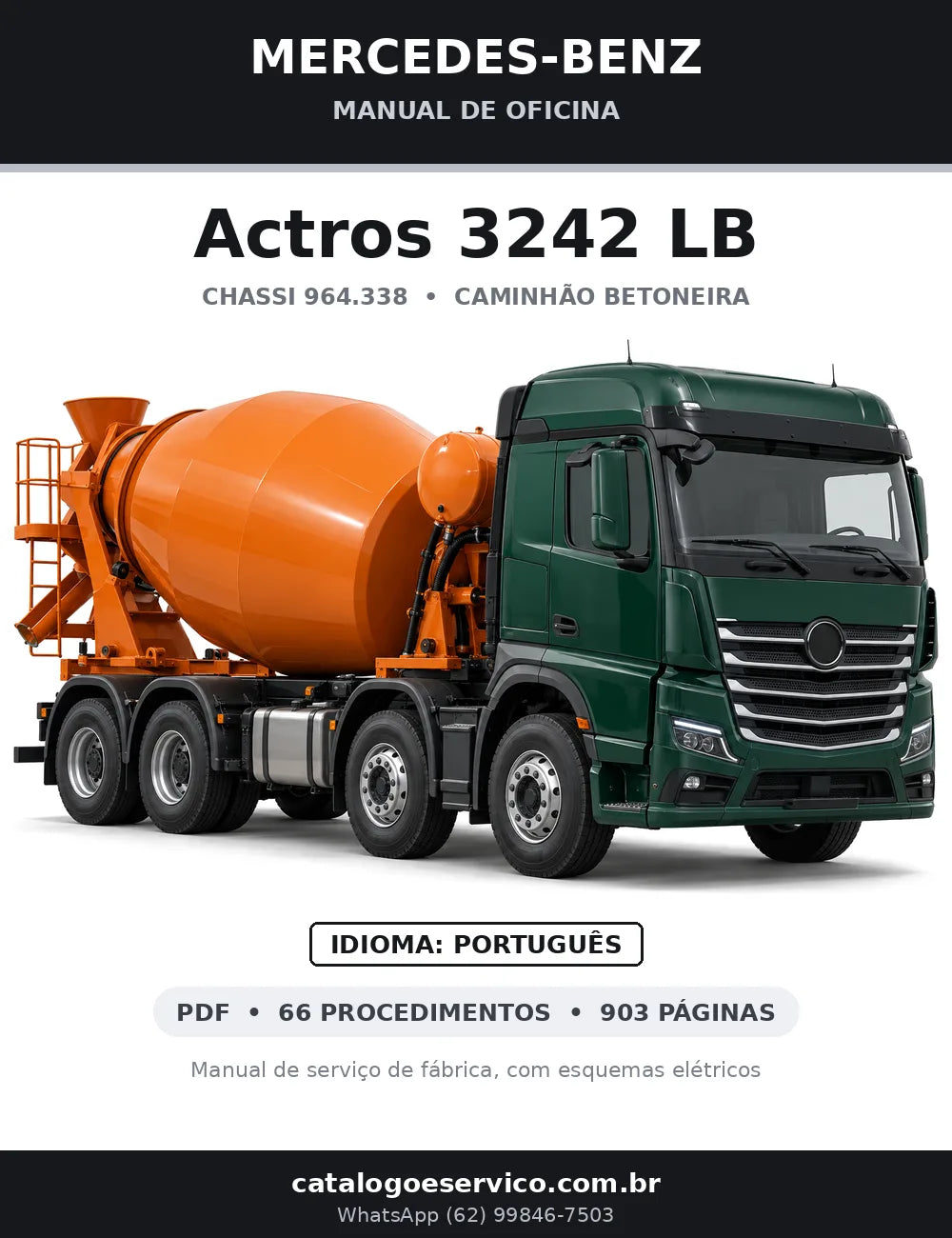 Capa do manual de oficina Mercedes-Benz Actros 3242 LB