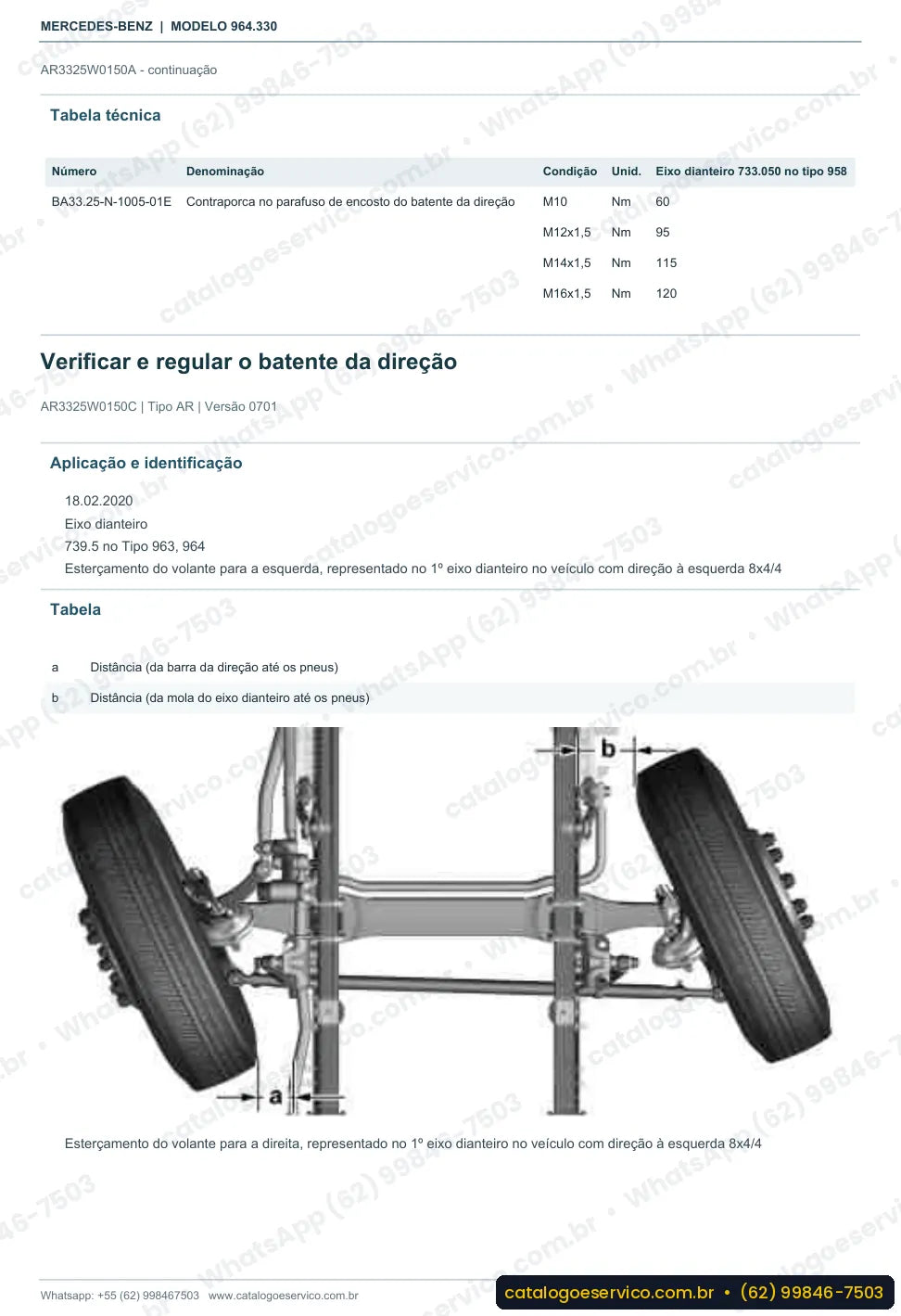 Página de procedimento do manual de oficina Mercedes-Benz Actros 3246 B
