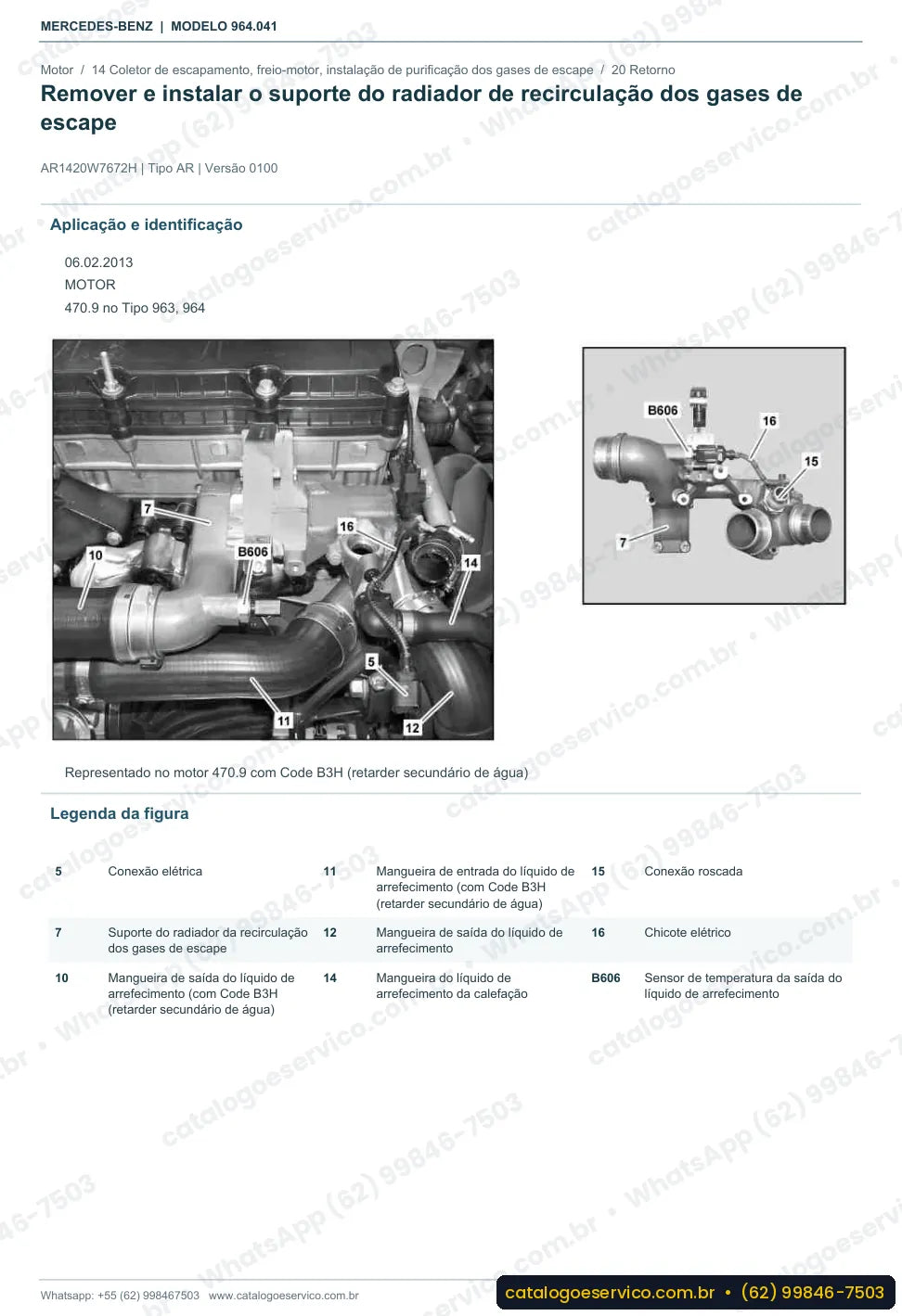 Página de procedimento do manual de oficina Mercedes-Benz Actros 3246 L