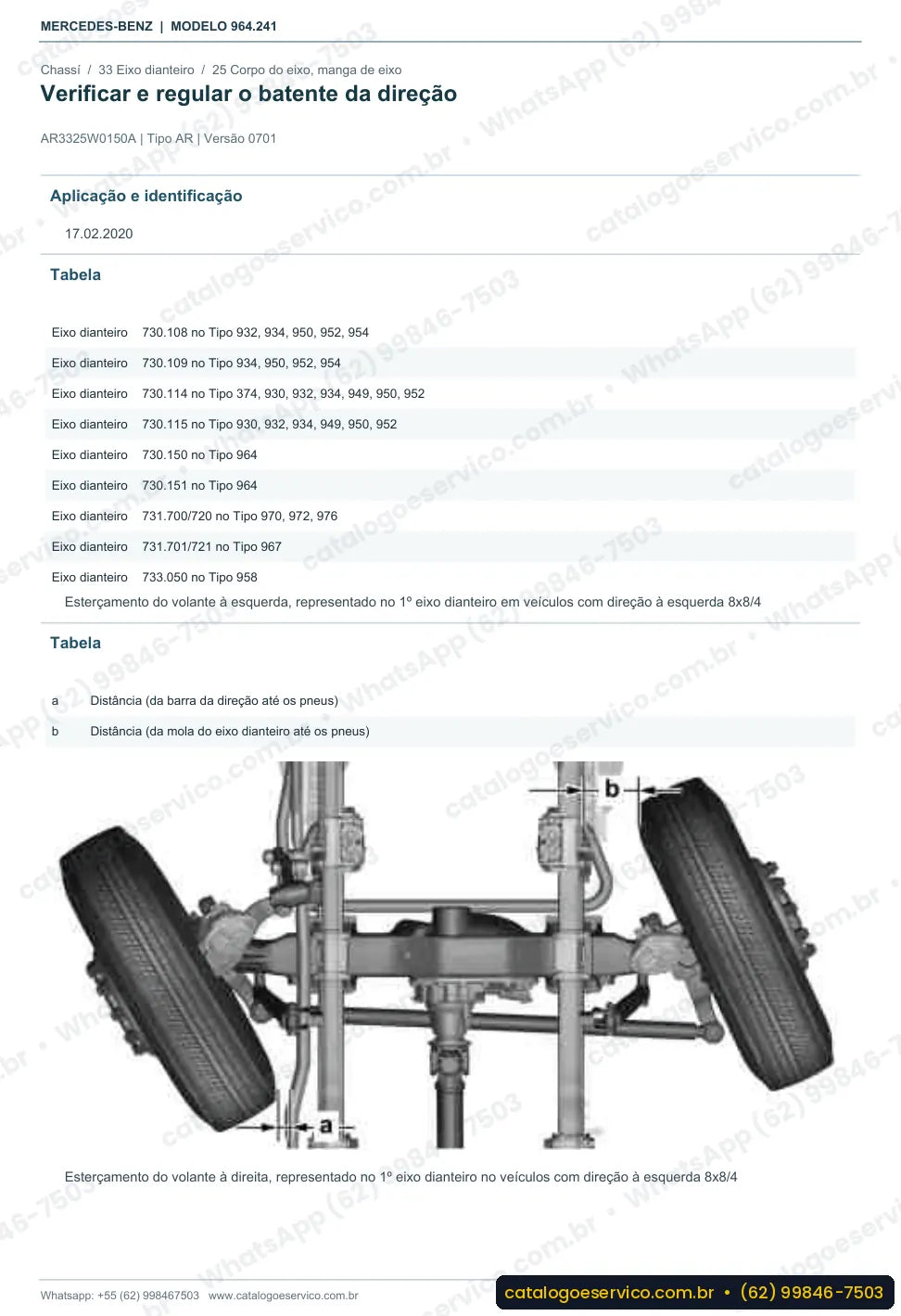 Página de procedimento do manual de oficina Mercedes-Benz Actros 3246 LK
